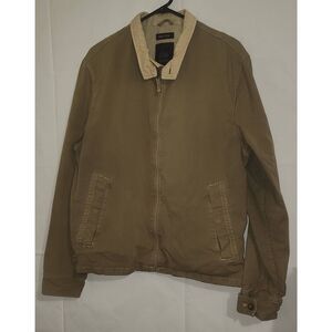 Nautica Men's Full-Zip Collared Bomber Jacket/windbreaker Tan Size Large